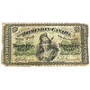 DC-1b-I 1870 Dominion 25-cent Shinplaster, Dickinson-Harington, Small B, Fine (F12) Stain