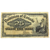 DC-15c 1900 Dominion of Canada 25-cent Shinplaster, Saunders, Fine (F12) Tears