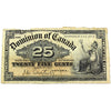 DC-15a 1900 Dominion of Canada 25-cent Shinplaster, Courtney, F-VF (F15) Damaged
