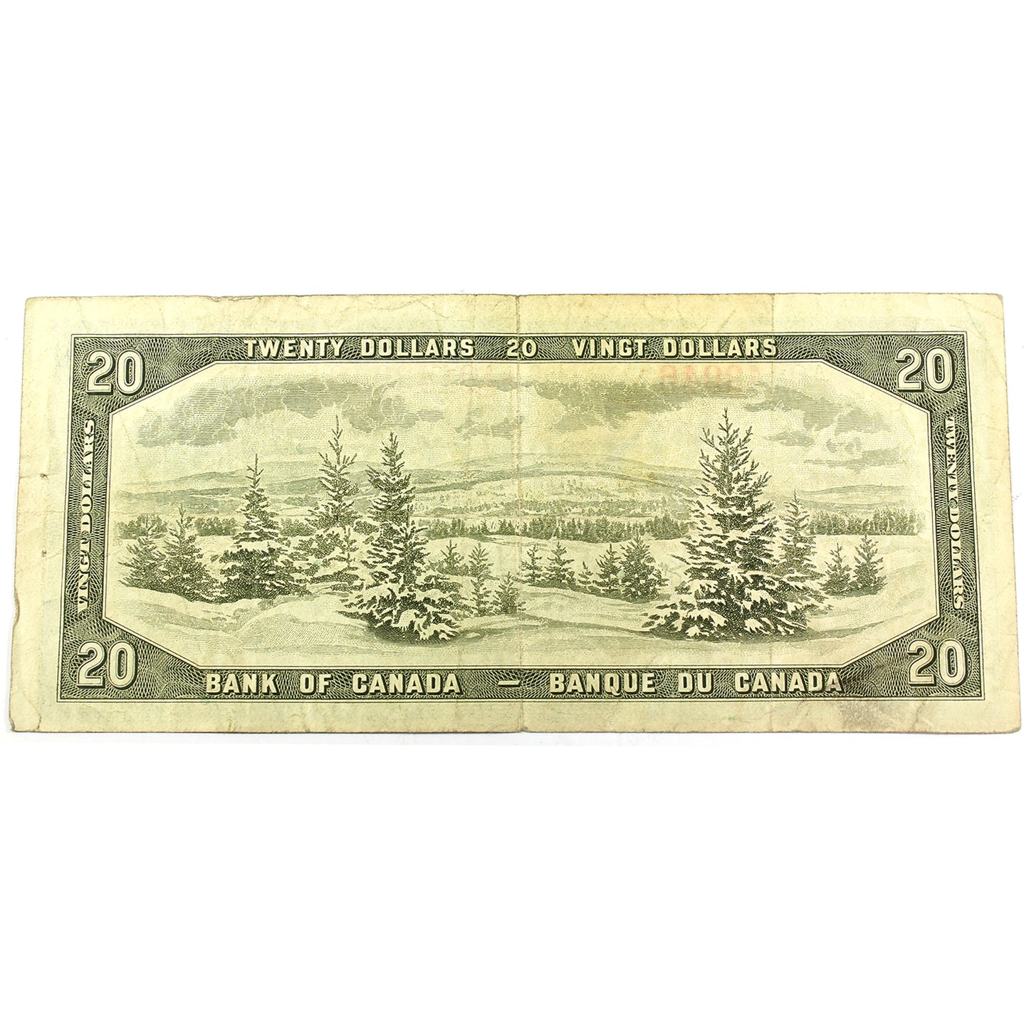 BC-41bA 1954 Canada $20 Beattie-Rasminsky, A/E, F-VF (F15) Writing