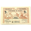 New Caledonia 1942 2 Franc Note, Pick #53