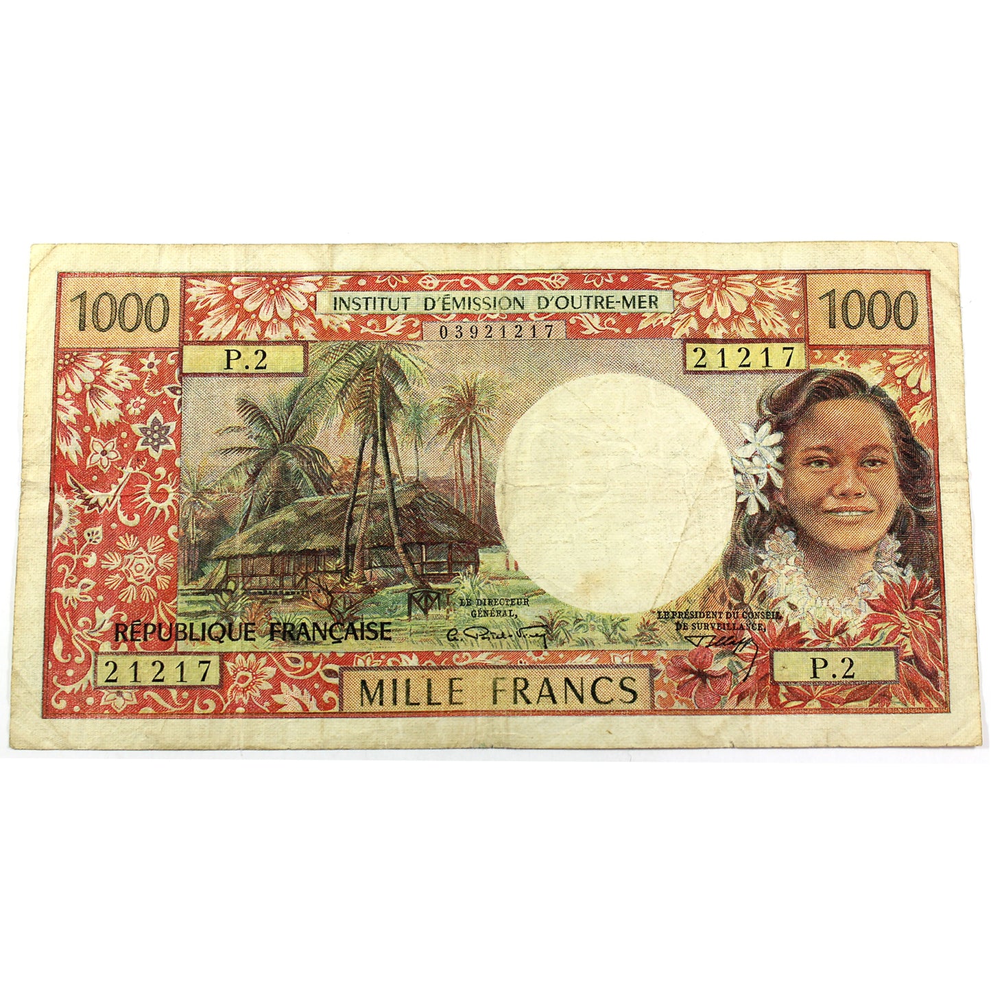New Caledonia 1969 1000 Franc Note, Pick #64
