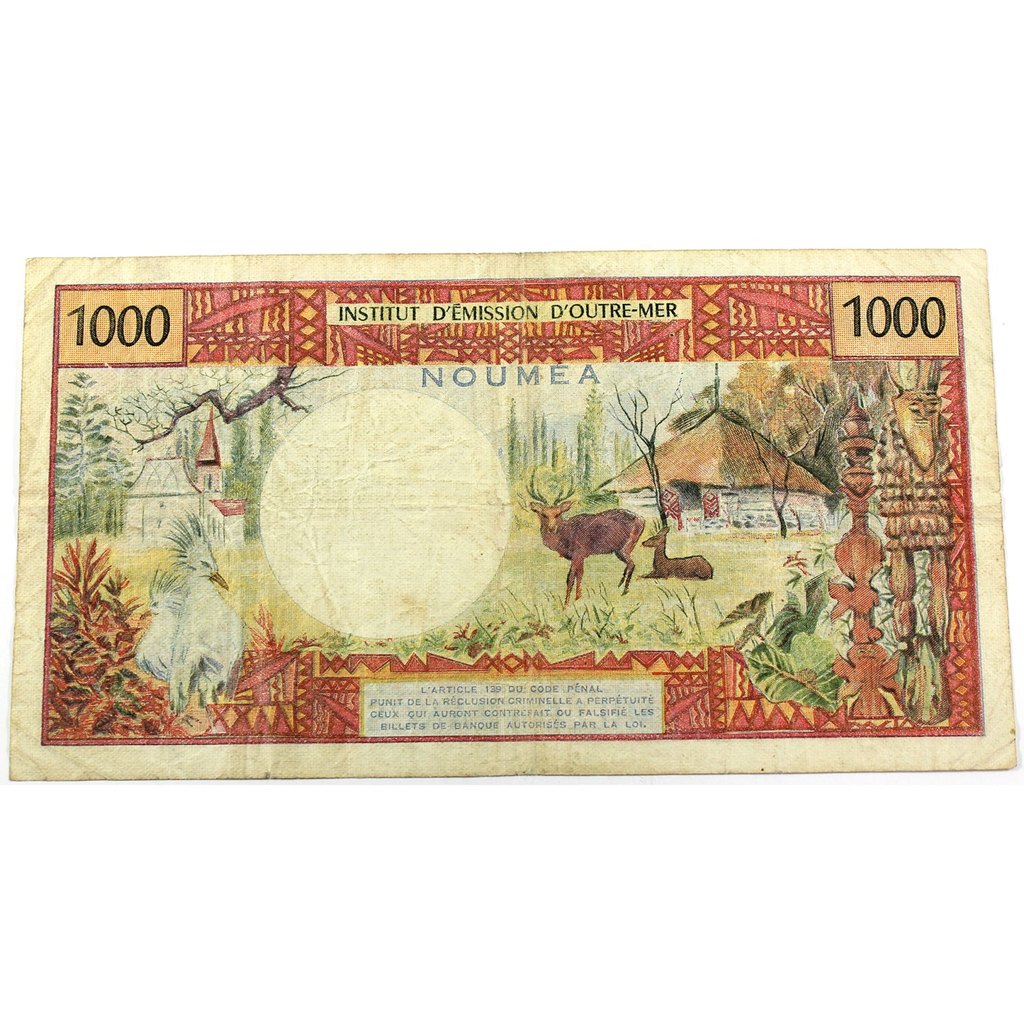 New Caledonia 1969 1000 Franc Note, Pick #64