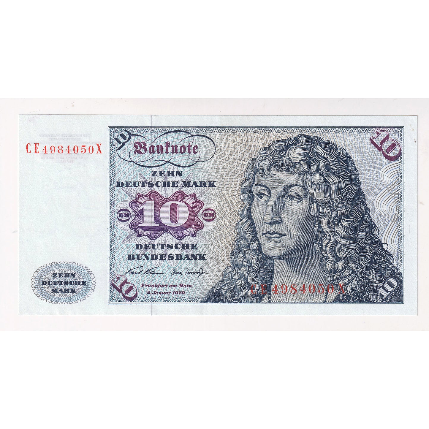 Germany 1970 10 Mark Note, Pick #31a, Uncirculated (MS60)