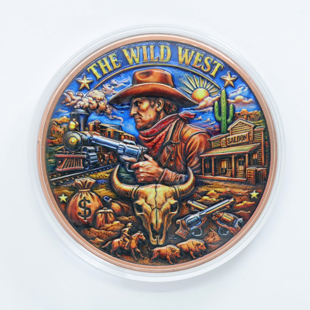 Wild West Coloured 5oz. AVDP .999 Fine Copper Round