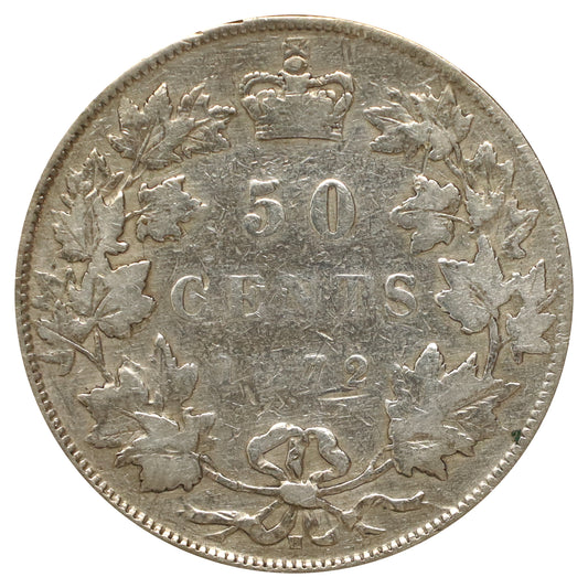 1872H Canada 50-cents Very Good (VG8) Impaired