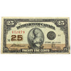 DC-24c 1923 Dominion of Canada 25-cent Shinplaster, McCavour, VF-EF (VF30) Stain
