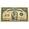 DC-24b 1923 Dominion of Canada 25-cent Shinplaster, Hyndman, No Authorized, Fine, Damaged