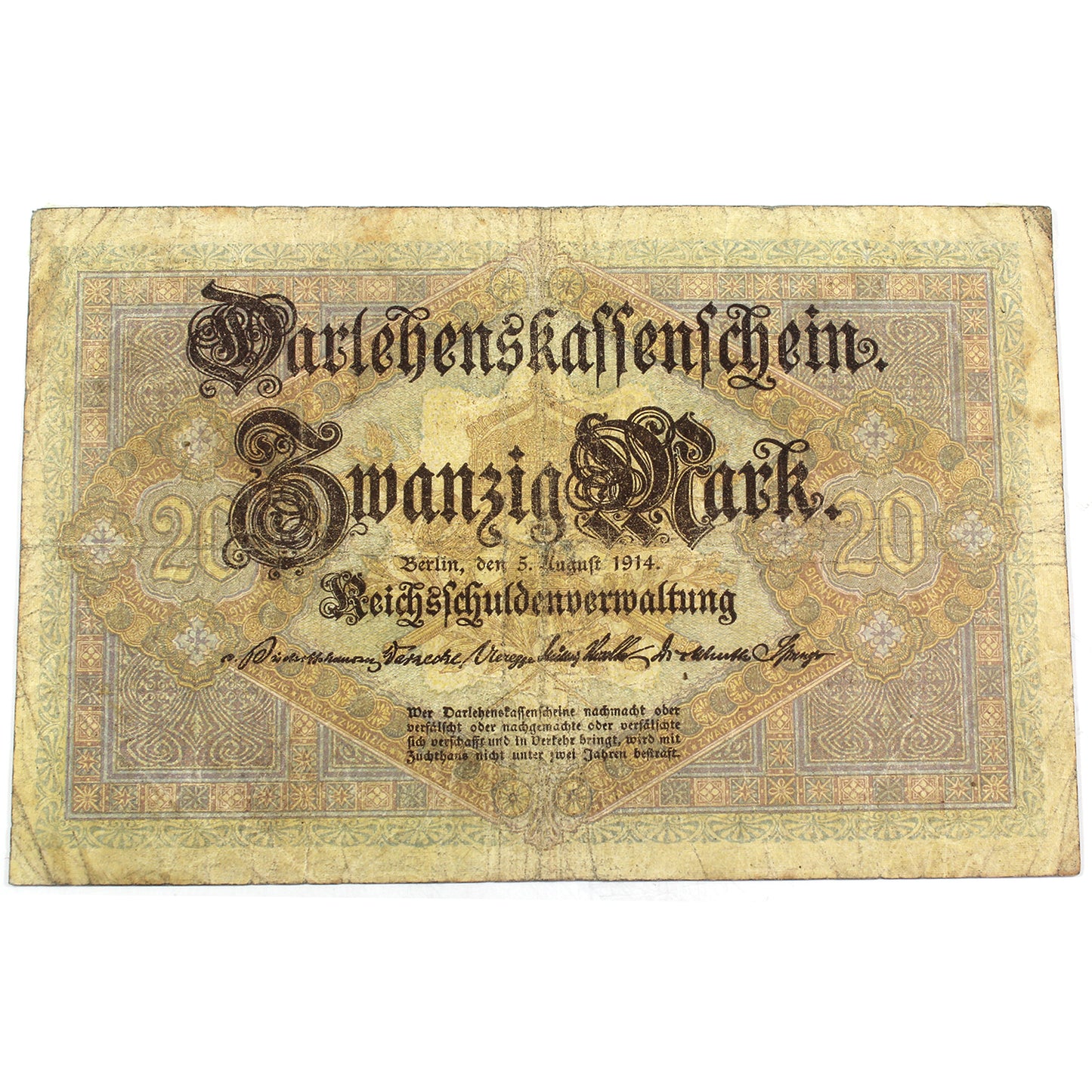 Germany 1914 20 Mark Note, Pick #48 (DOP)