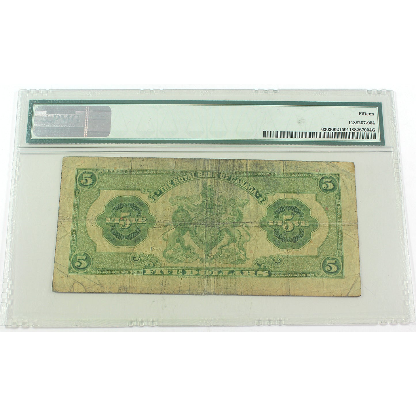 630-20-02 1943 Royal Bank of Canada $5 Dobson-Wilson, PMG Certified F15 (DOP)