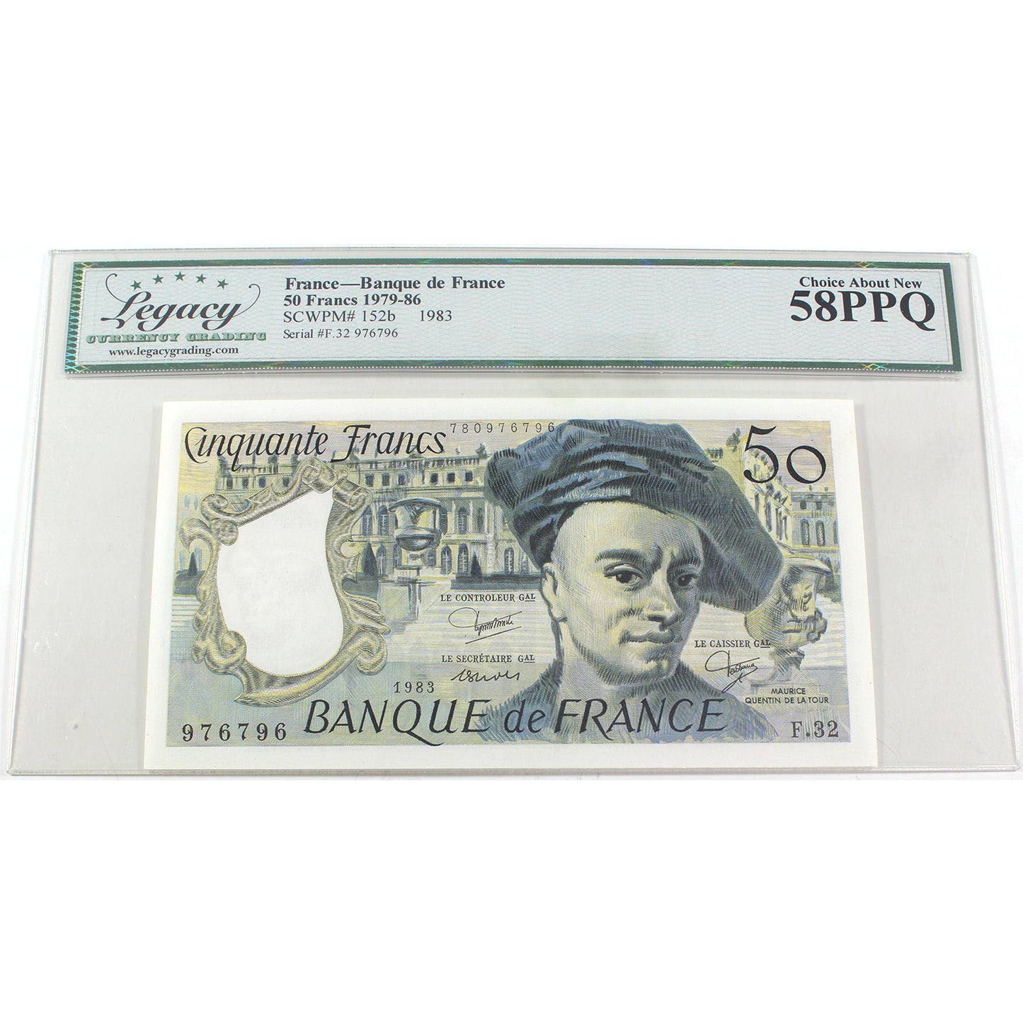 France 1979-1986 50 Franc Note, Pick #152b, Legacy Certified AU58 PPQ (DOP)