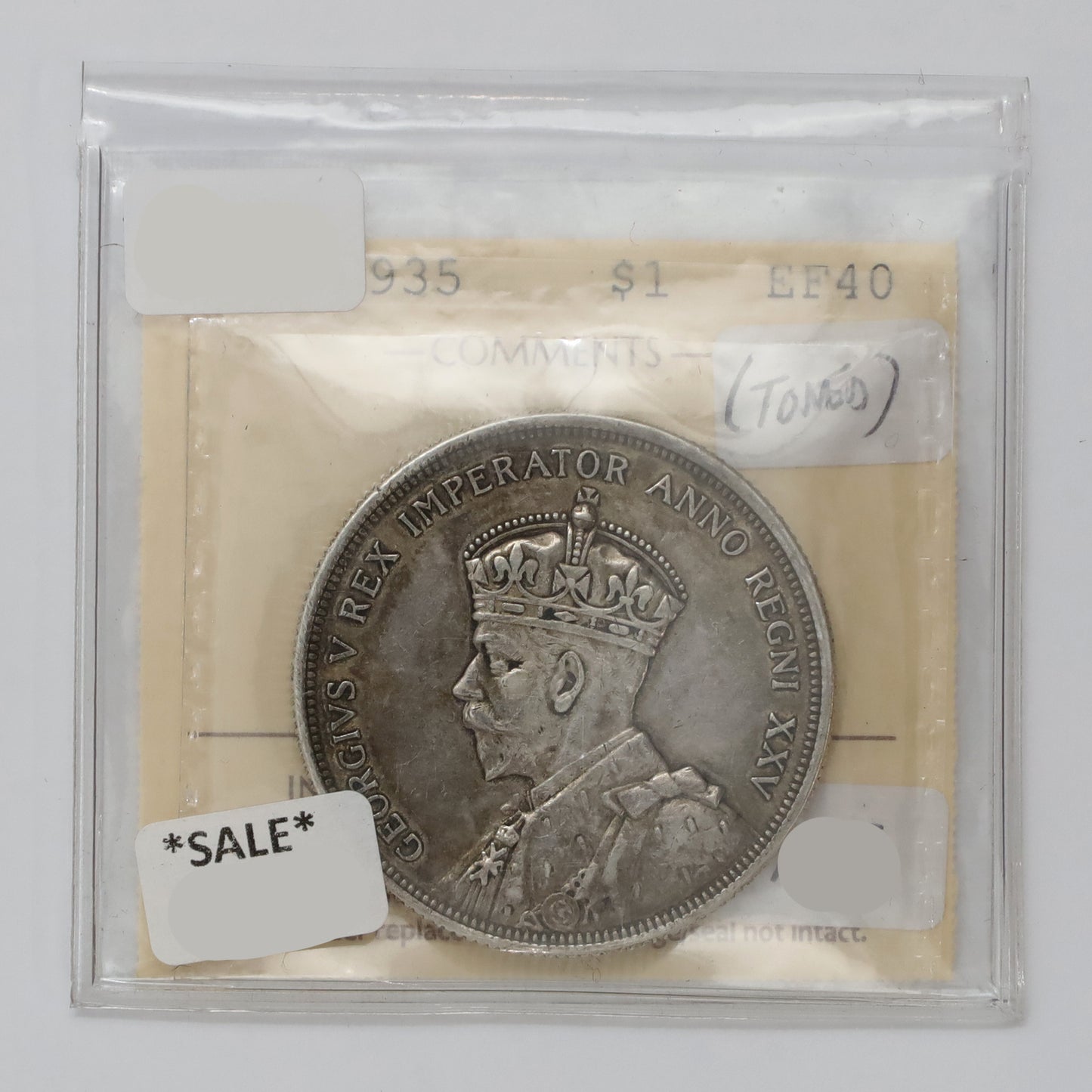 1935 Canada Dollar ICCS Certified EF40 (Toned)