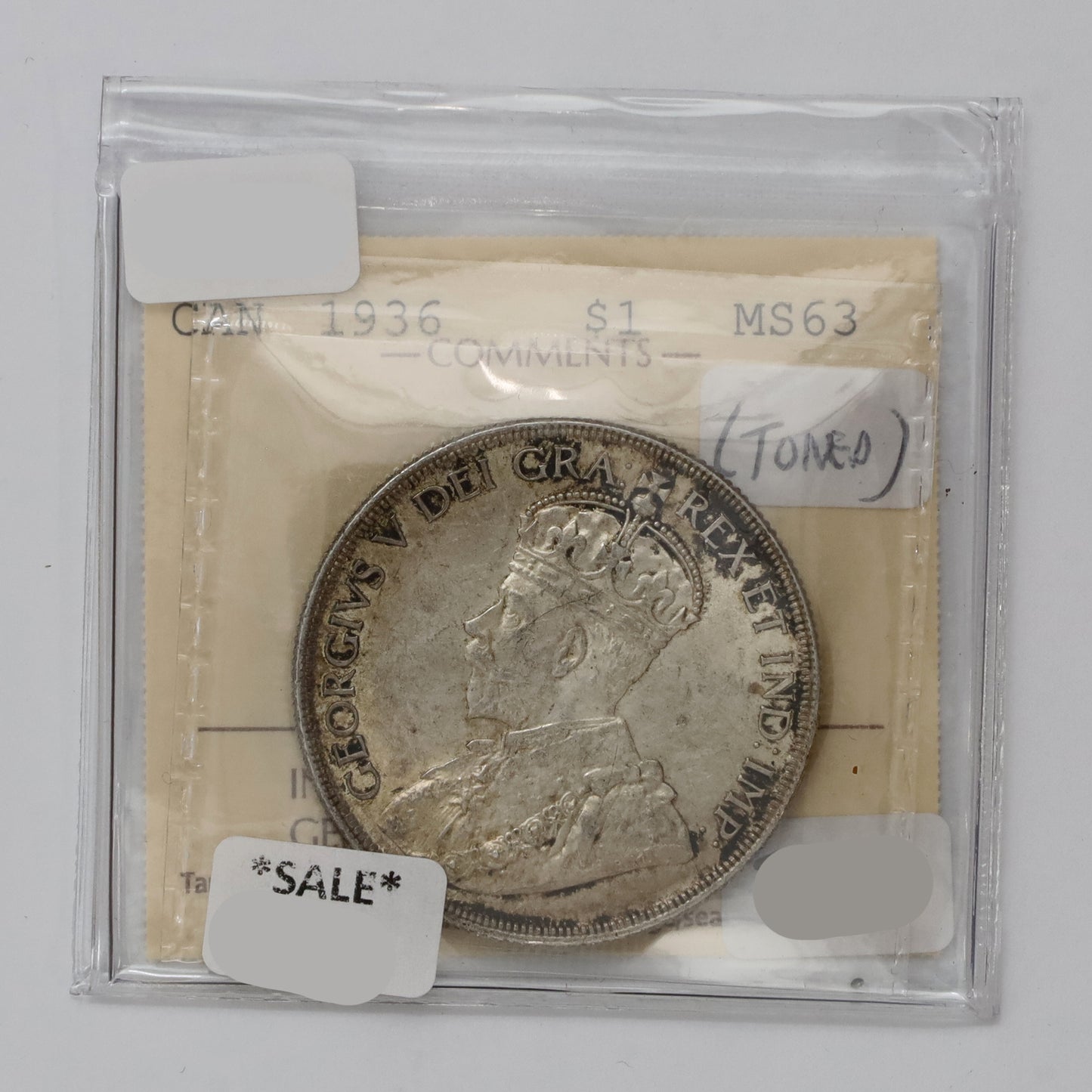1936 Canada Dollar ICCS Certified MS63 (Toned)
