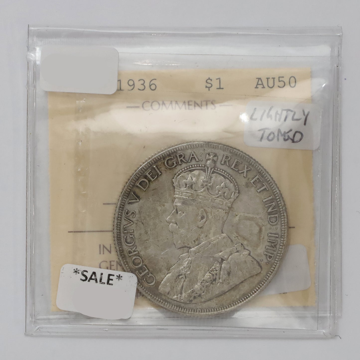 1936 Canada Dollar ICCS Certified AU50 (Lightly Toned)
