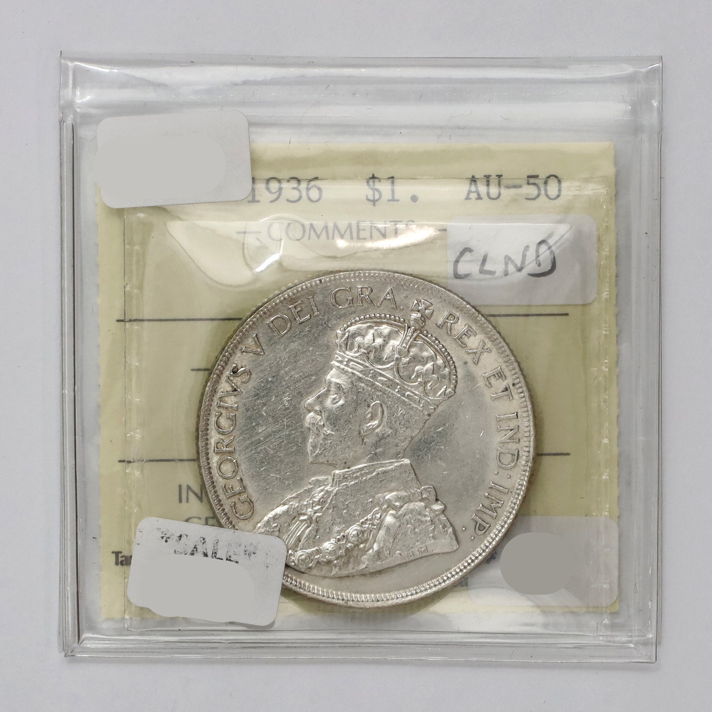 1936 Canada Dollar ICCS Certified AU50 (Cleaned)