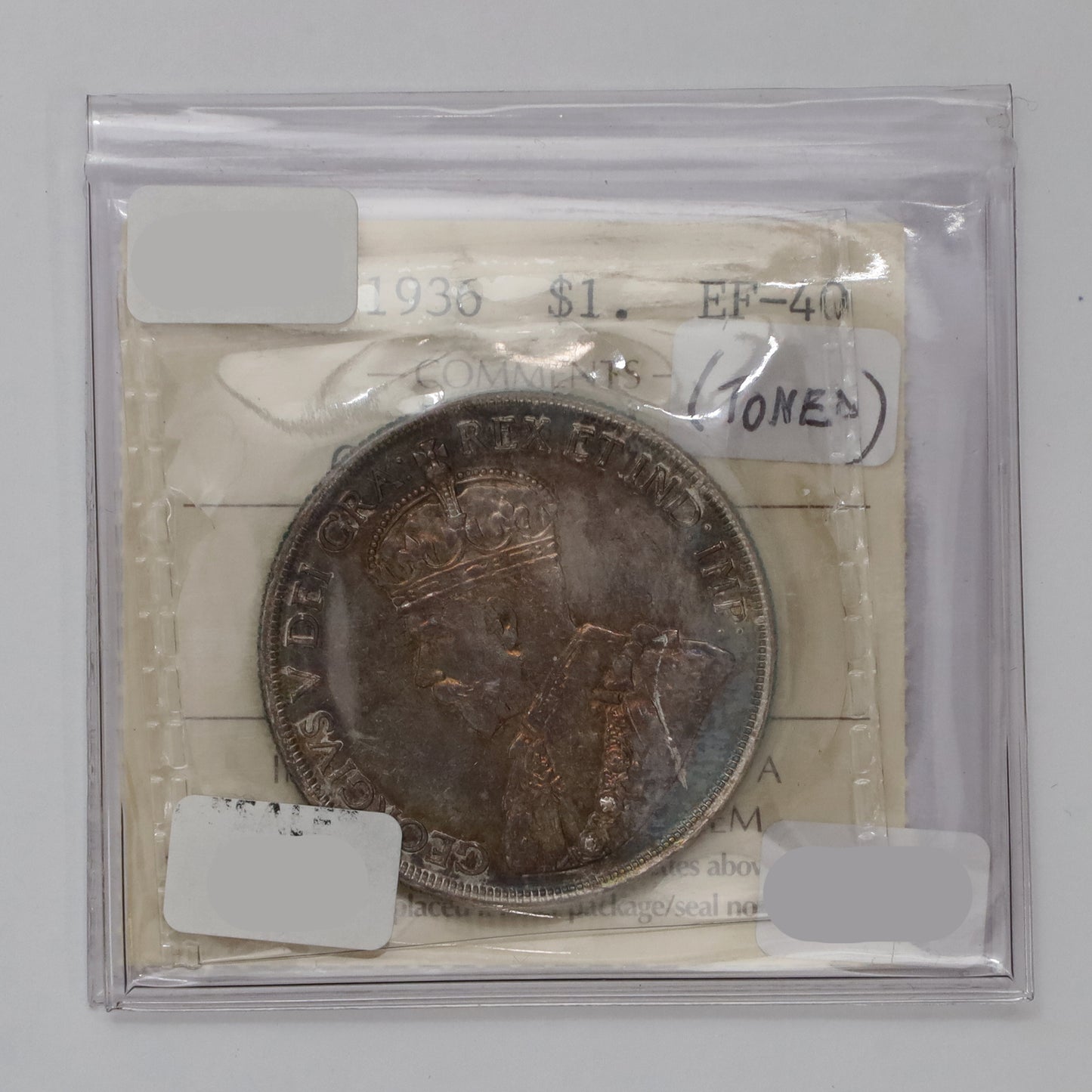 1936 Canada Dollar ICCS Certified EF40 (Toned)