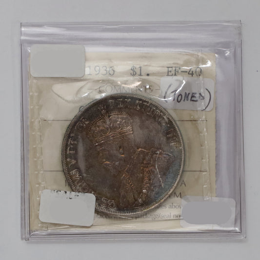 1936 Canada Dollar ICCS Certified EF40 (Toned)