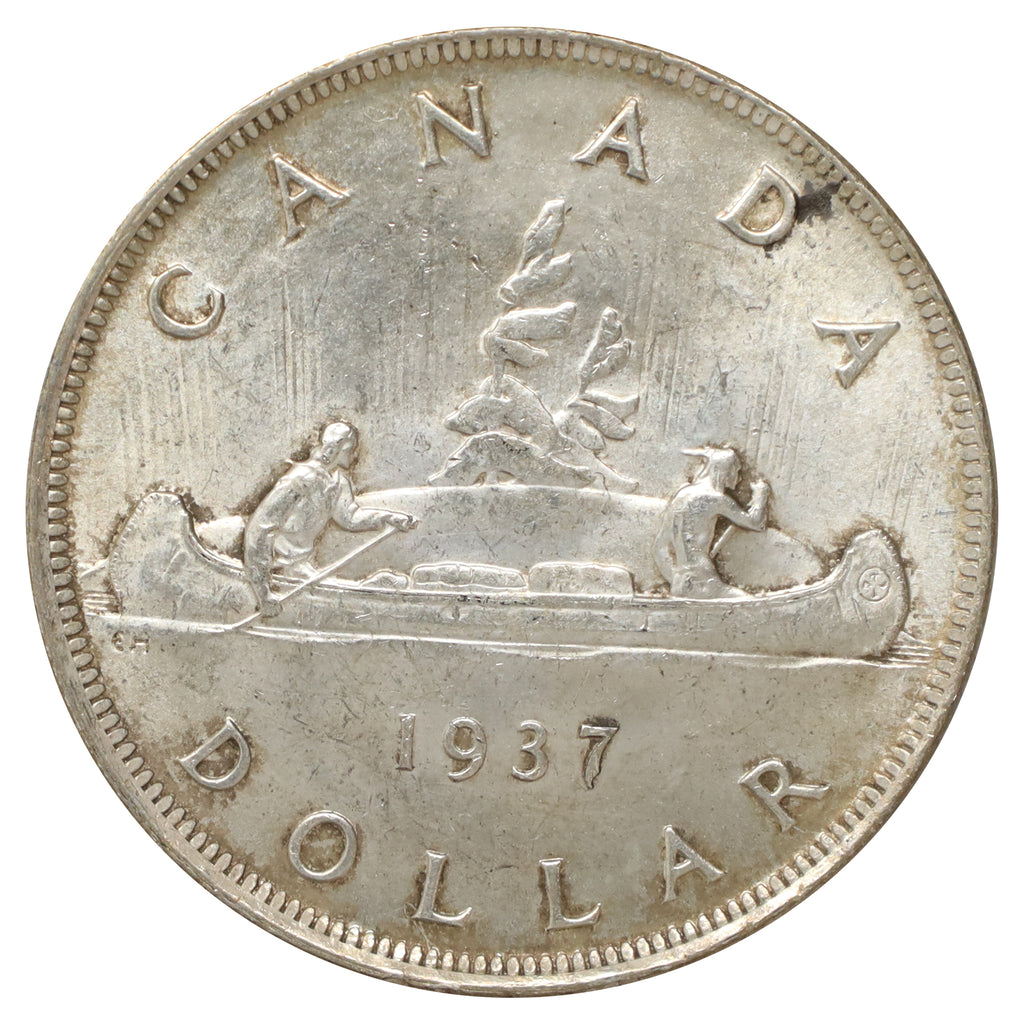 1937 Canada Dollar Brilliant Uncirculated (MS63) tone spot