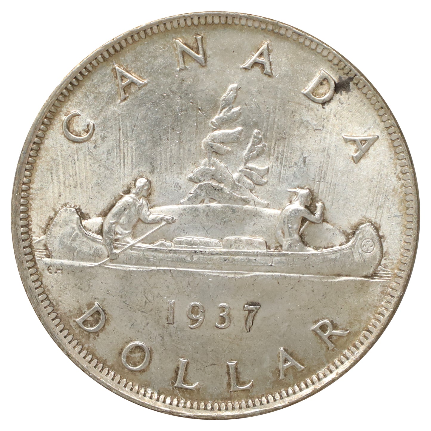 1937 Canada Dollar Brilliant Uncirculated (MS63) tone spot