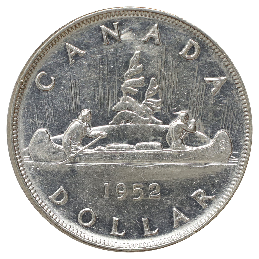 1952 Canada Dollar Extra Fine (EF40) Scratched, cleaned, or impaired