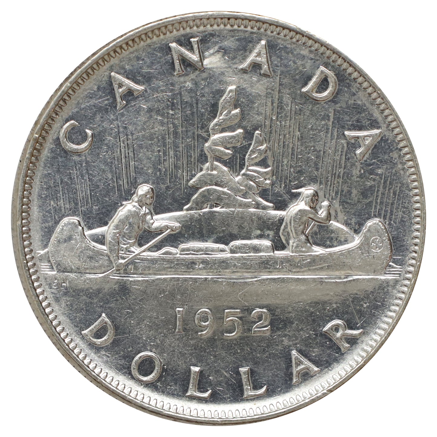 1952 Canada Dollar Extra Fine (EF40) Scratched, cleaned, or impaired