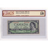 BC-29a 1954 Canada $1 Coyne-Towers, Devil's Face, A/A, BCS Certified F18 (Minor Tear)