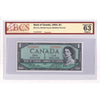 BC-37a 1954 Canada $1 B-C, Neat # R/L 2223333, Modified Portrait, BCS Cert. CUNC63