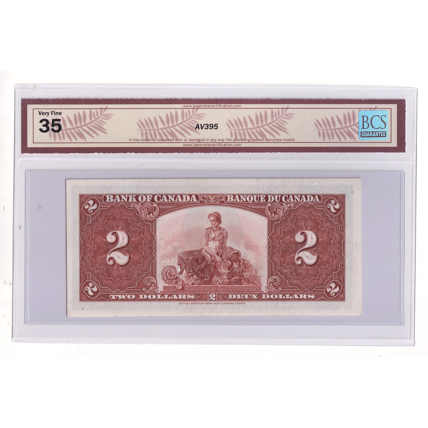BC-22c 1937 Canada $2 Coyne-Towers, K/R, BCS Certified VF35 (DOP)