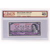 BC-32b 1954 Canada $10 B-C, Devil's Face, Changeover, J/D, BCS Certified EF40 (DOP)