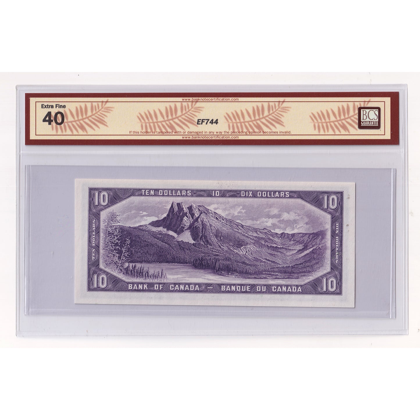 BC-32b 1954 Canada $10 B-C, Devil's Face, Changeover, J/D, BCS Certified EF40 (DOP)