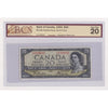 BC-33b 1954 Canada $20 B-C, Devil's Face, Changeover, E/E, BCS Cert. VF20 (Minor Tear)