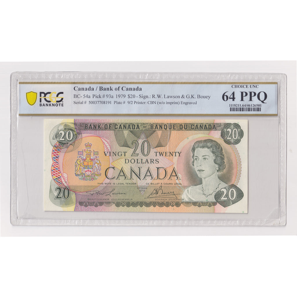 BC-54a 1979 Canada $20 Lawson-Bouey, Steel Engraved, PCGS Certified CUNC64 (DOP)