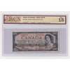 BC-35a 1954 Canada $100 C-T, Devil's Face, Changeover, A/J, BCS Cert. F15 (Tears, Ink)