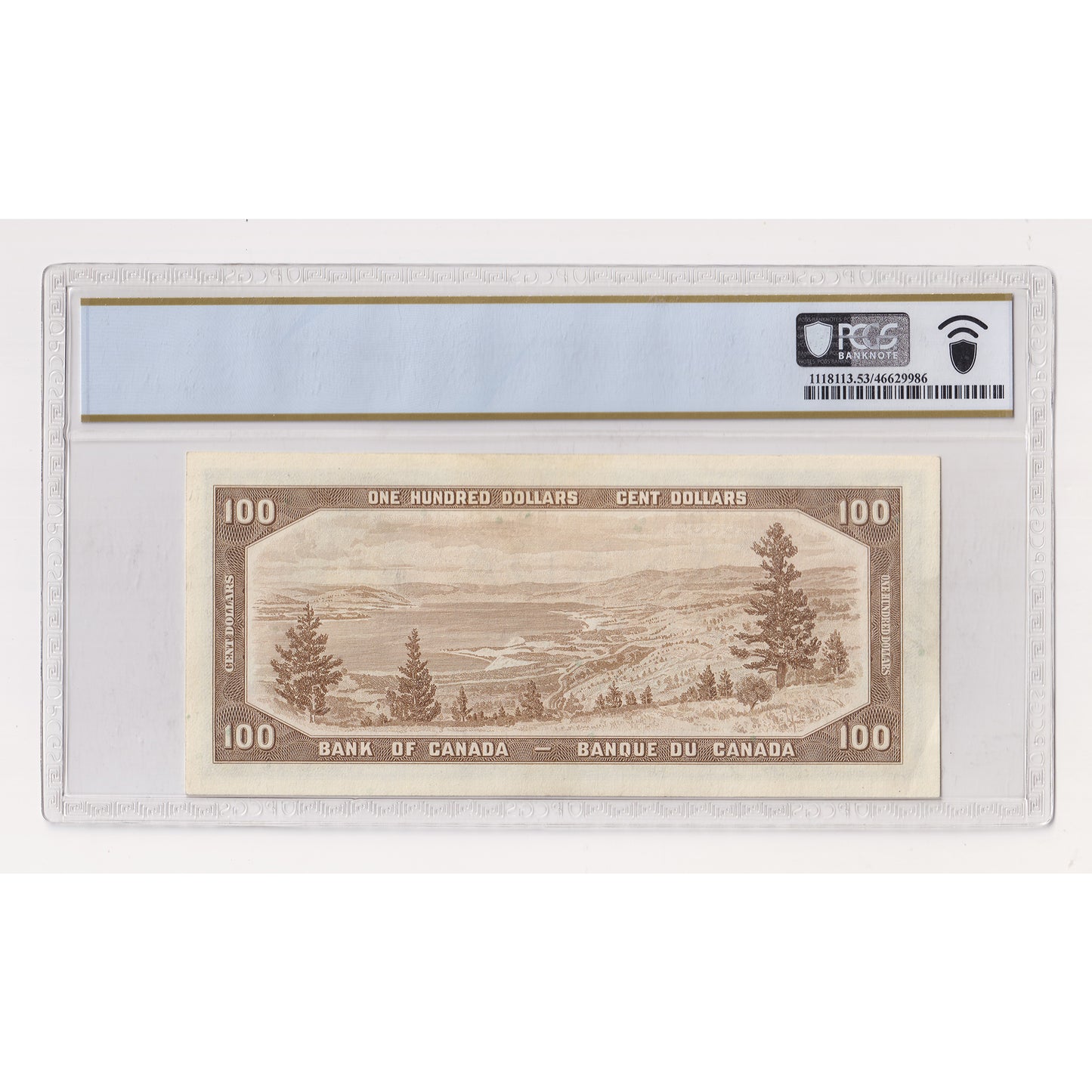 BC-43c 1954 Canada $100 Lawson-Bouey, Modified Portrait, B/J, PCGS Certified AU53 (DOP)