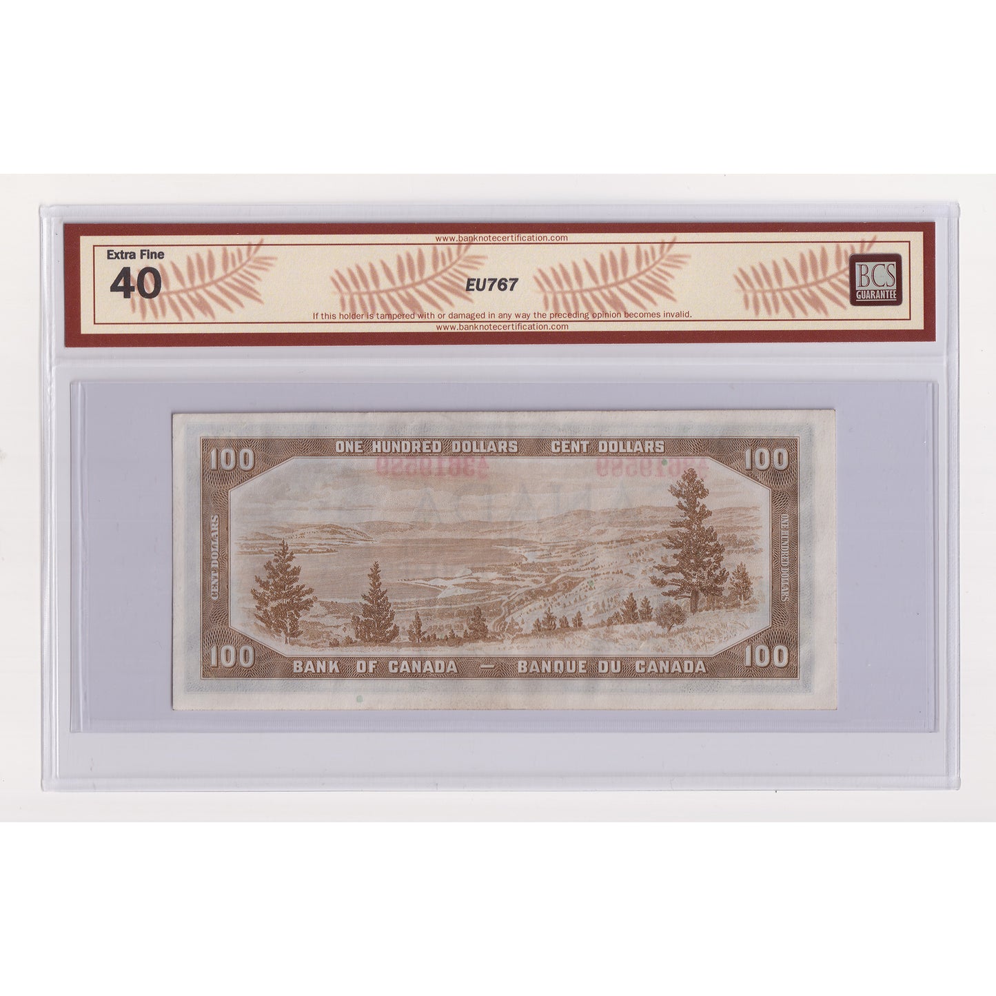 BC-43a 1954 Canada $100 B-C, Modified Portrait, Changeover, A/J, BCS Certified EF40 (DOP)