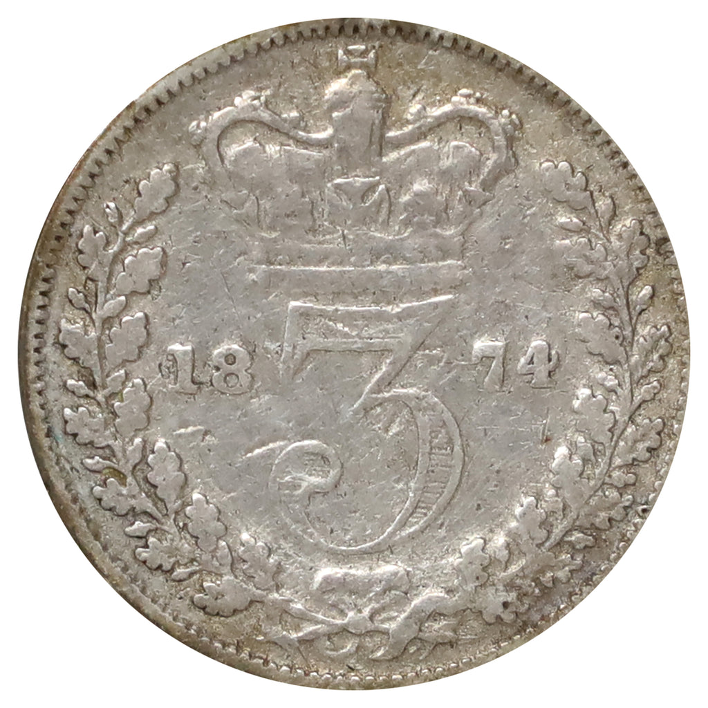Great Britain 1874 3 Pence VG-F (VG10)