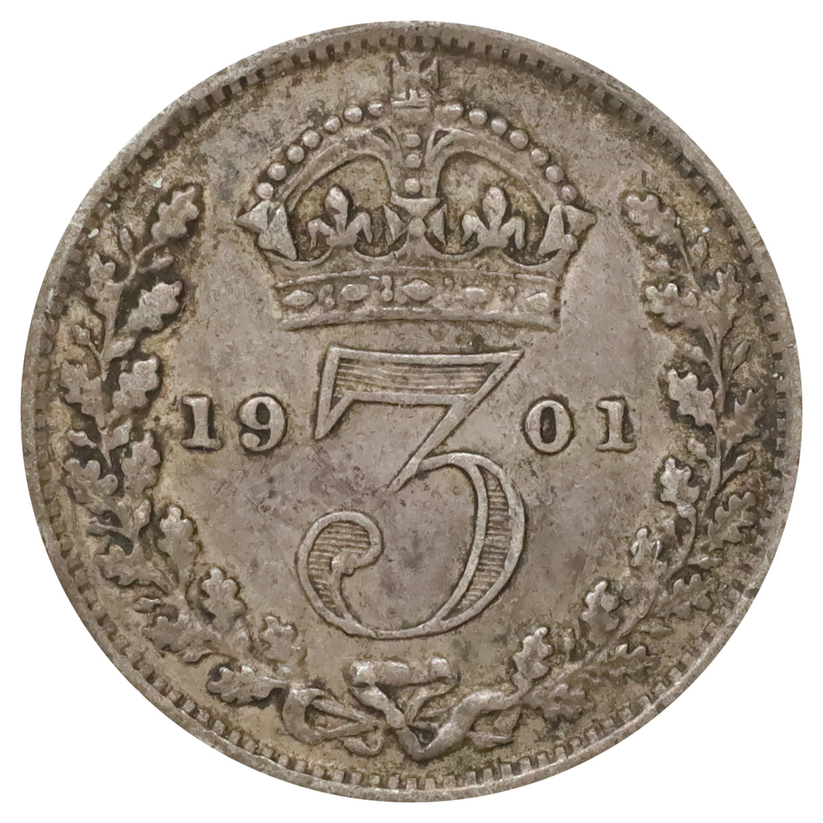 Great Britain 1901 3 Pence Extra Fine (EF40)
