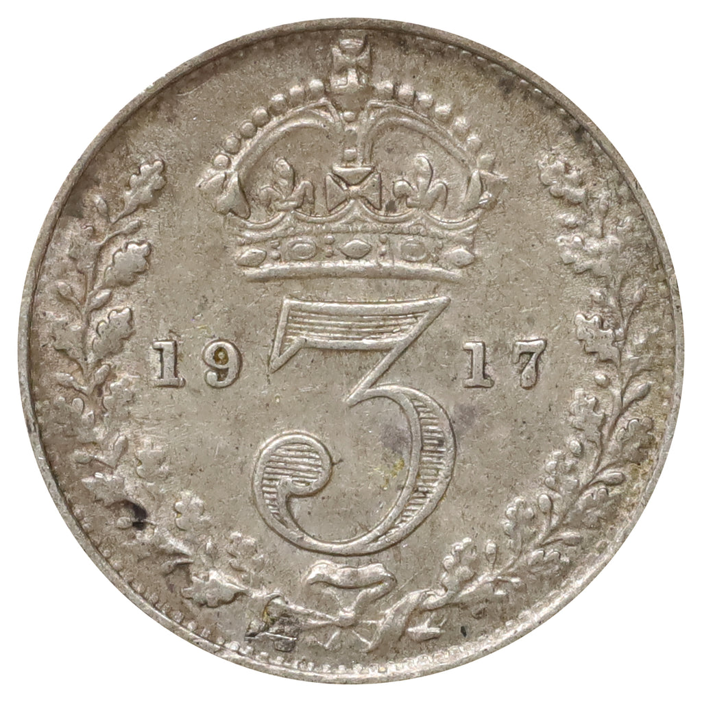 Great Britain 1917 3 Pence Extra Fine (EF40)
