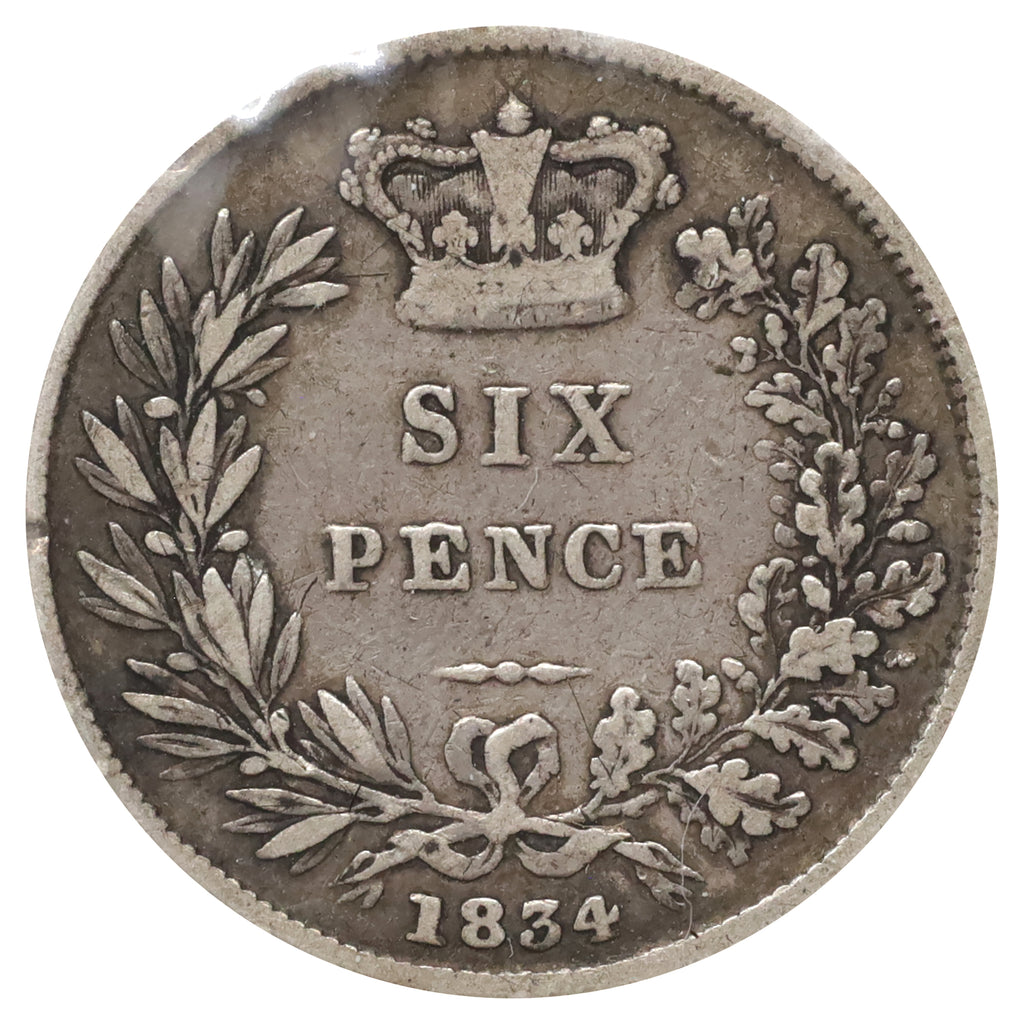 Great Britain 1834 6 Pence Fine (F12)