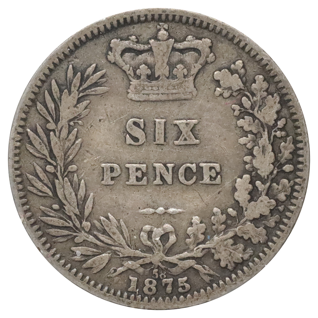 Great Britain 1875 Die #58 6 Pence Fine (F12)