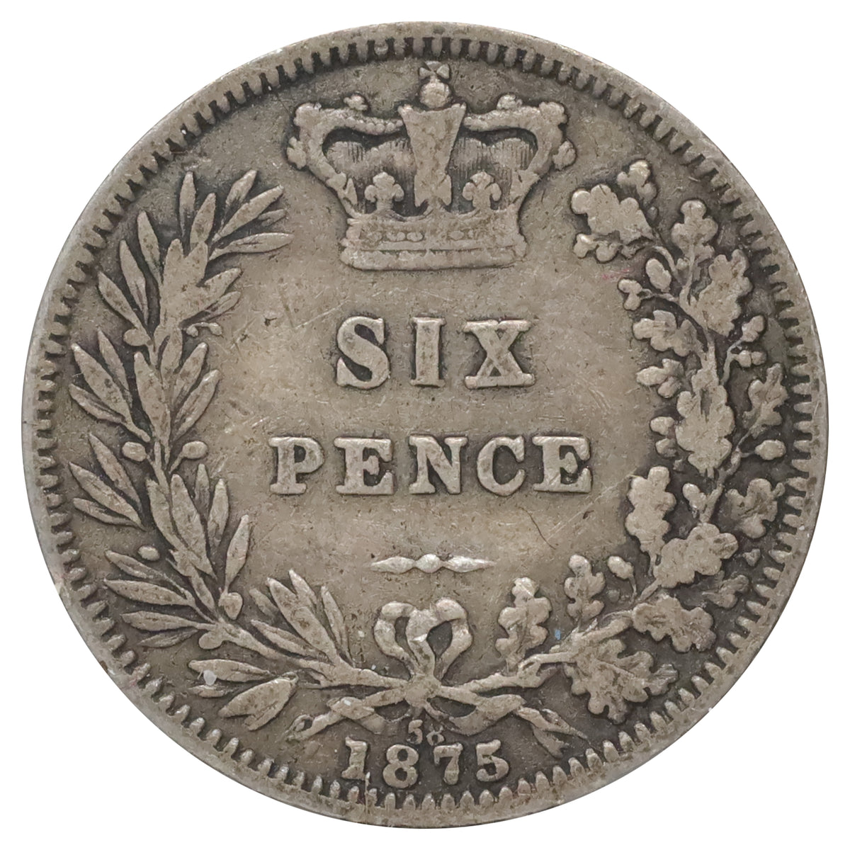 Great Britain 1875 Die #58 6 Pence Fine (F12)