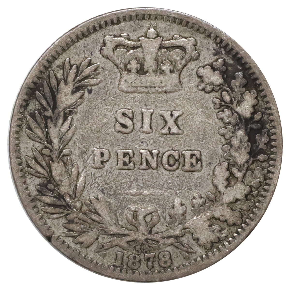 Great Britain 1878 Die #58 6 Pence Very Good (VG8)