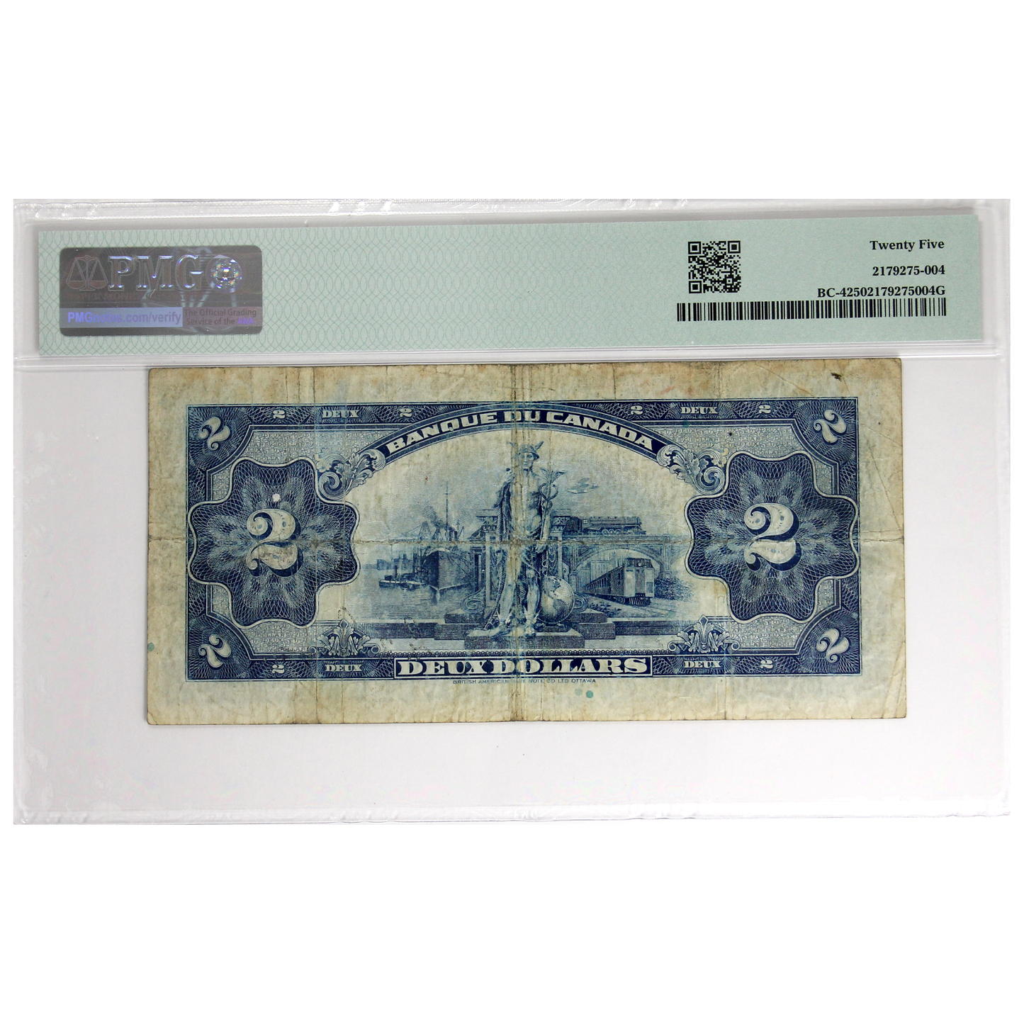 BC-4 1935 Canada $2 Osborne-Towers, French, PMG Certified VF25