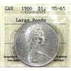 1966 Large Beads Canada Dollar ICCS Certified MS65