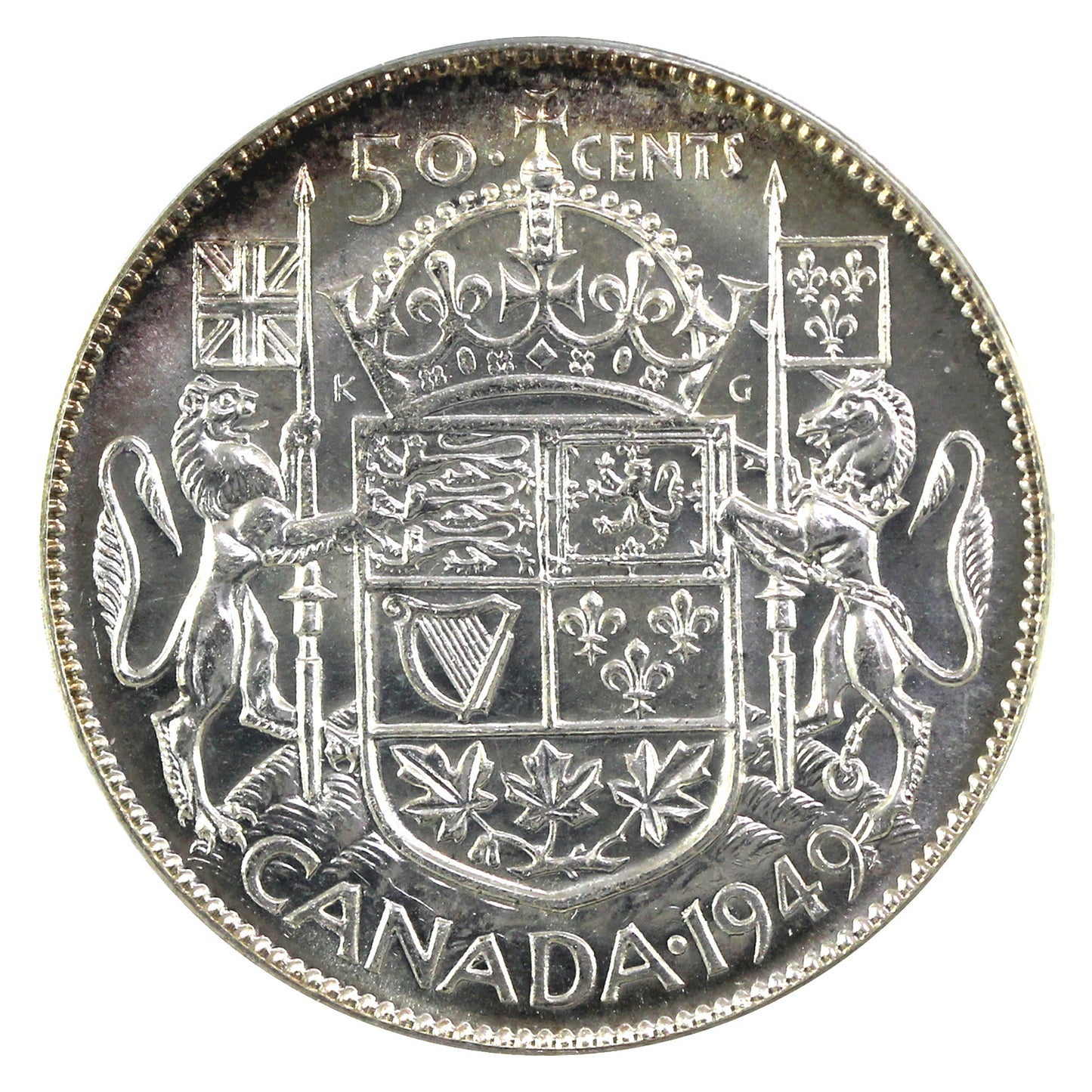1949 9/9 Canada 50-cents CCCS Certified MS-63 * Unique Variety! *