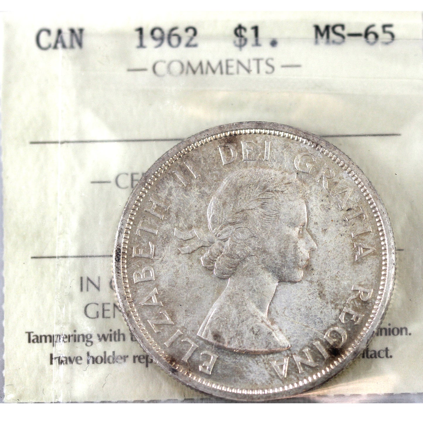 1962 Canada Dollar ICCS Certified MS-65