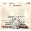 1899 Canada 5-cents ICCS Certified MS64 (XZD 323)