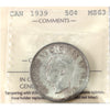 1939 Canada 50-cents ICCS Certified MS63