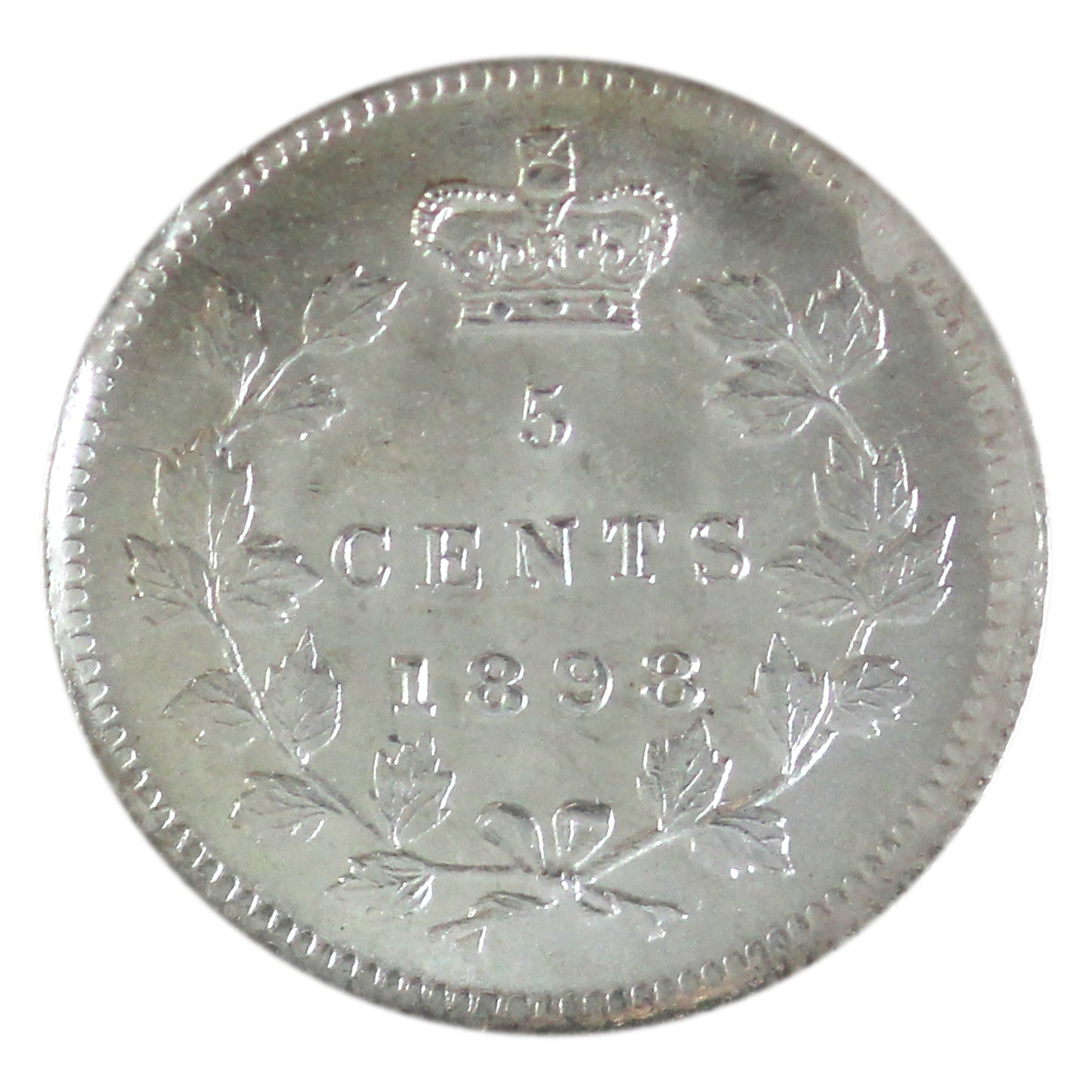 Error Planchet Flaw 1898 Canada 5-cents ICCS Certified MS63