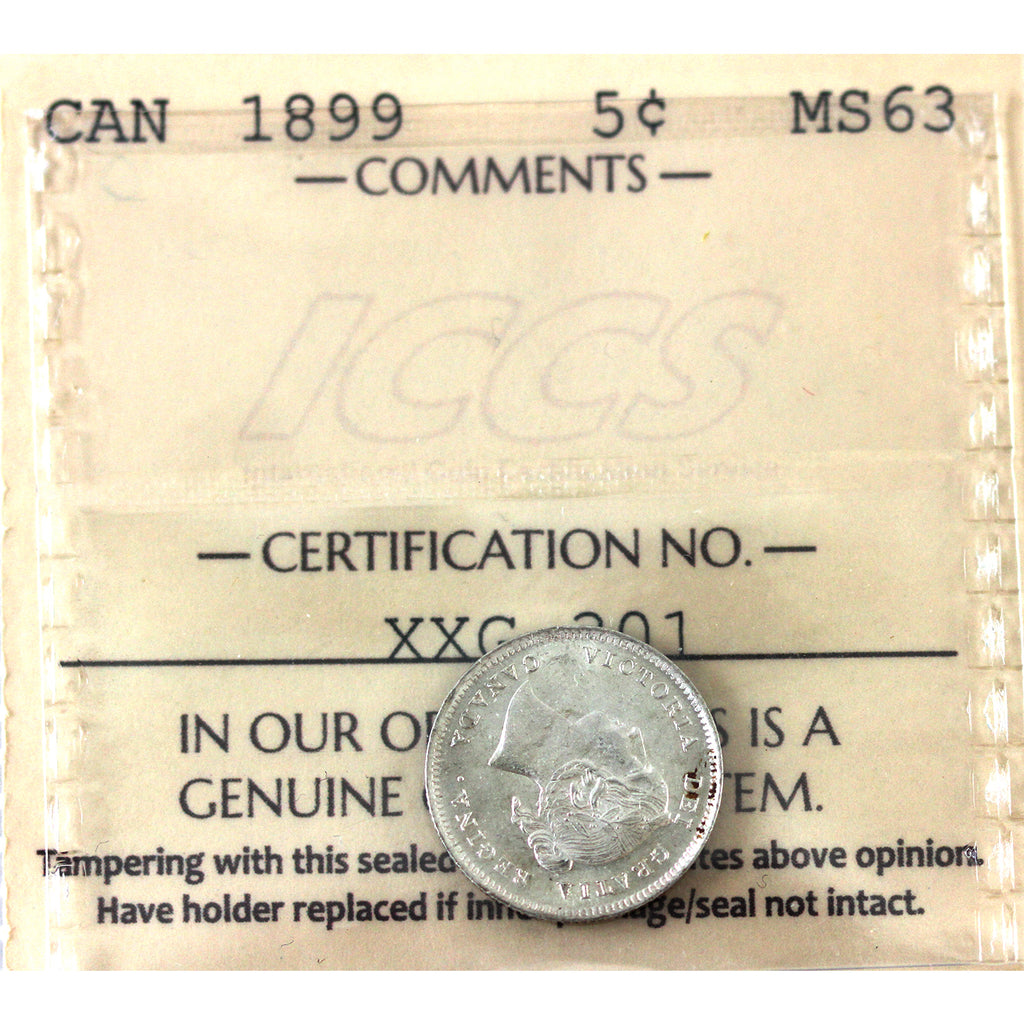 1899 Canada 5-cents ICCS Certified MS63